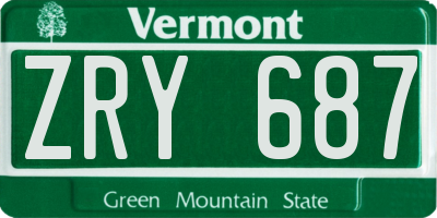 VT license plate ZRY687