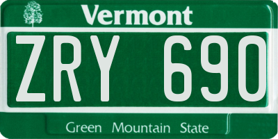 VT license plate ZRY690