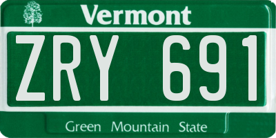 VT license plate ZRY691