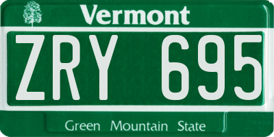 VT license plate ZRY695