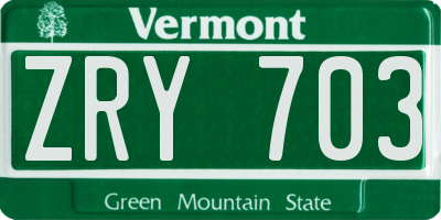 VT license plate ZRY703