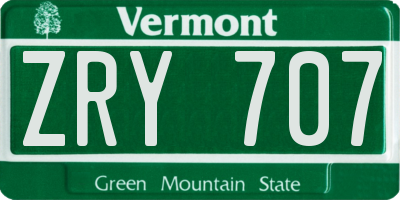 VT license plate ZRY707