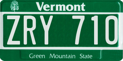 VT license plate ZRY710