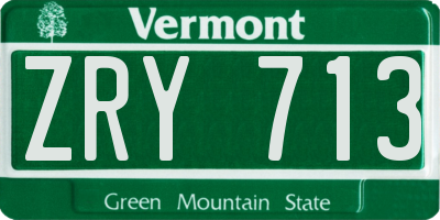 VT license plate ZRY713