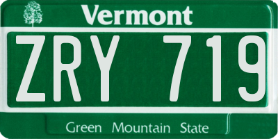 VT license plate ZRY719