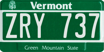 VT license plate ZRY737