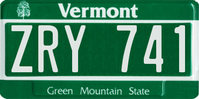 VT license plate ZRY741