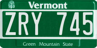 VT license plate ZRY745