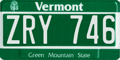 VT license plate ZRY746