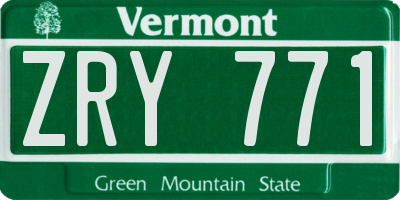 VT license plate ZRY771