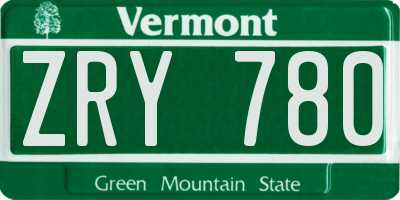 VT license plate ZRY780