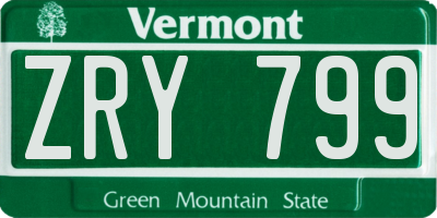 VT license plate ZRY799