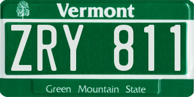 VT license plate ZRY811