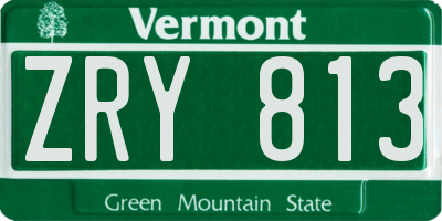 VT license plate ZRY813