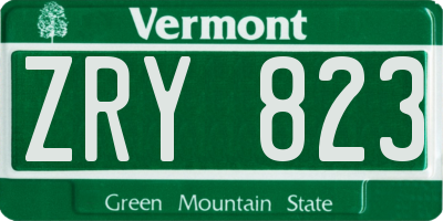 VT license plate ZRY823