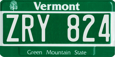 VT license plate ZRY824