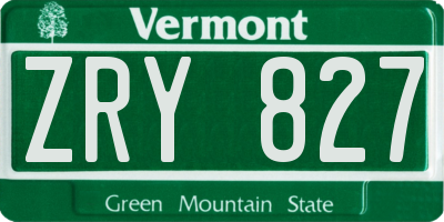 VT license plate ZRY827
