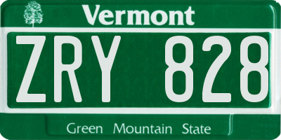 VT license plate ZRY828