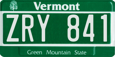VT license plate ZRY841