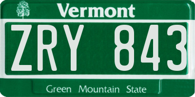 VT license plate ZRY843