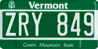 VT license plate ZRY849