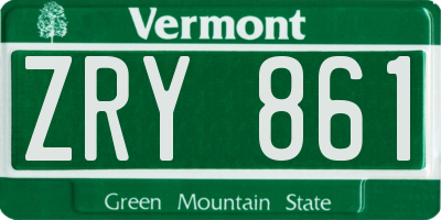 VT license plate ZRY861