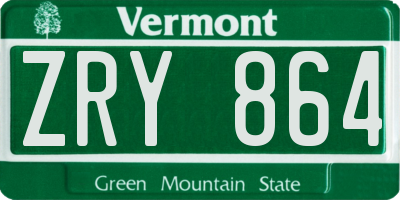 VT license plate ZRY864