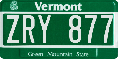 VT license plate ZRY877