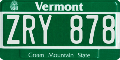 VT license plate ZRY878