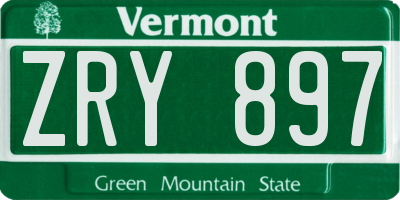 VT license plate ZRY897