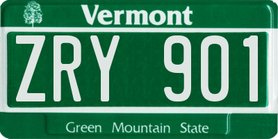 VT license plate ZRY901