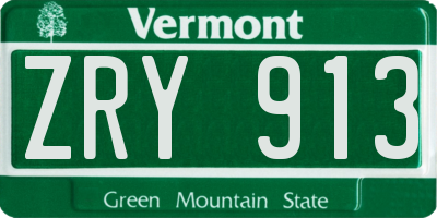 VT license plate ZRY913