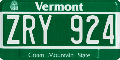 VT license plate ZRY924