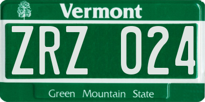 VT license plate ZRZ024
