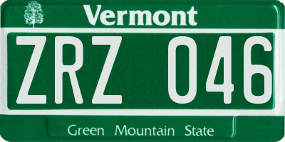 VT license plate ZRZ046