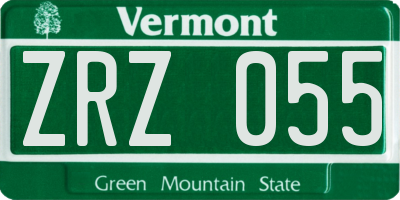 VT license plate ZRZ055