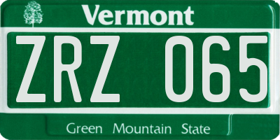 VT license plate ZRZ065