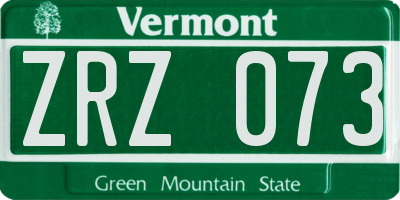 VT license plate ZRZ073