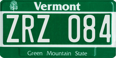 VT license plate ZRZ084