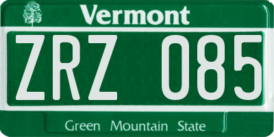 VT license plate ZRZ085