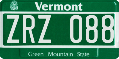 VT license plate ZRZ088