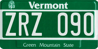 VT license plate ZRZ090