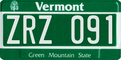 VT license plate ZRZ091