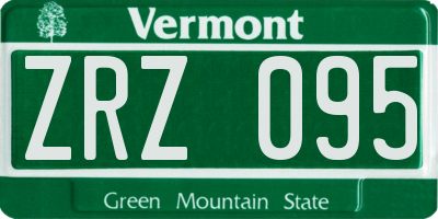 VT license plate ZRZ095