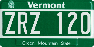 VT license plate ZRZ120