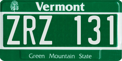 VT license plate ZRZ131