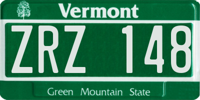 VT license plate ZRZ148