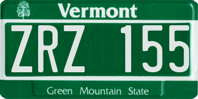 VT license plate ZRZ155