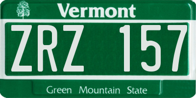 VT license plate ZRZ157