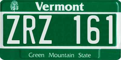 VT license plate ZRZ161